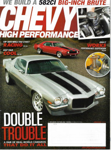 CHEVY HIGH PERFORMANCE 2013 JAN - PROJ F73, SLEDGE 582, ALDERMAN CAMAROS
